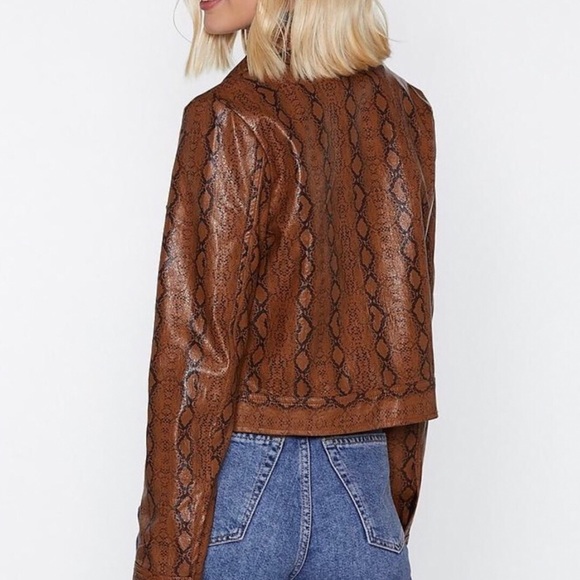 Nasty Gal Snake It Up Faux Snakeskin Jacket - Picture 2 of 4